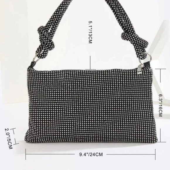 Rhinestone Decor Knot Detail Clutch Bag - Picture 7 of 8